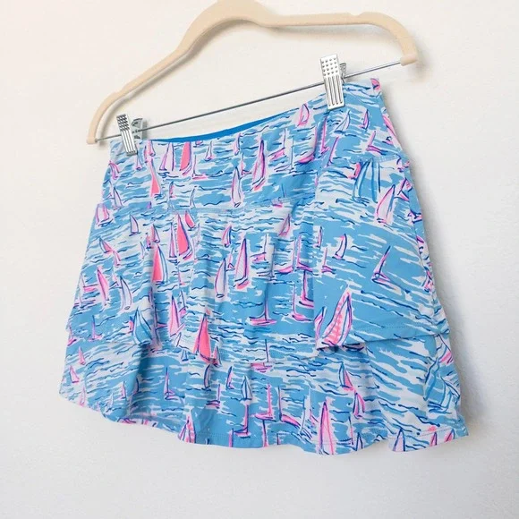 Lilly Pulitzer Womens Skort Size M Blue Luxletic Active Preppy Coastal Tennis - Picture 2 of 6